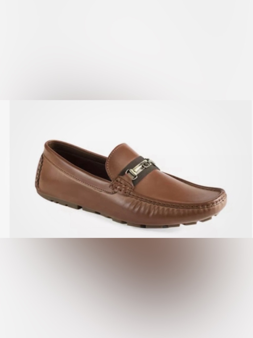Guess Brown Leather Bit Driving Loafers